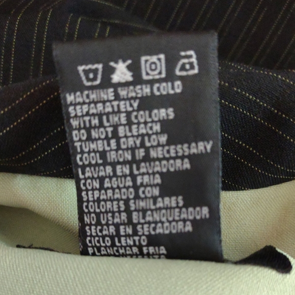 Perceptions 3 Pc Suit Jacket, Tank, Pants Black White Thin stripes Green Tank - Picture 8 of 10